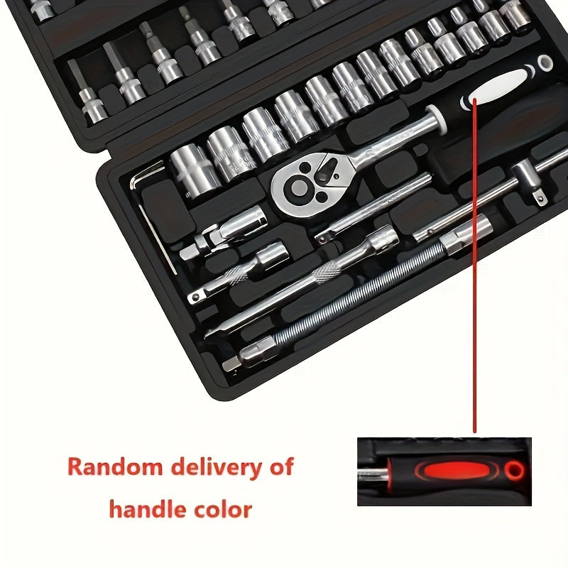 216/46pcs High-Quality Multi-Functional Heat- Auto Mechanic Tool Set - Premium Torque Wrench Set