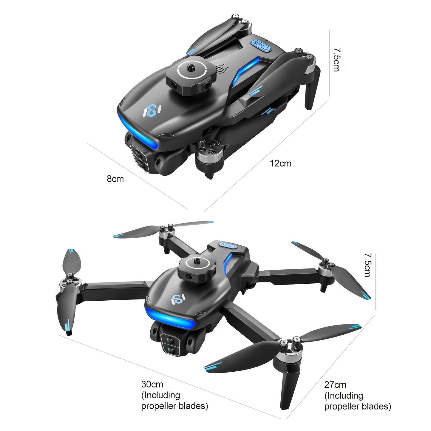 Dual Camera GPS Drone With Wi-Fi, Auto-Return, 1080p Video, Outdoor Quadcopter For Beginners, 20 Minutes Flight On Batteries, 110 Meter Altitude, 800 Meter Range - Great For Aerial Photography And Gifts (Dual Batte