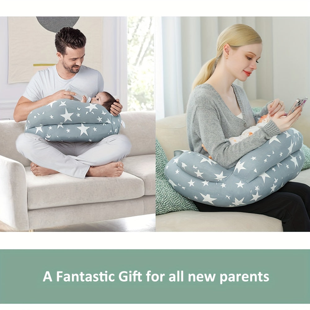 Adjustable Nursing Pillow for Breastfeeding, Feeding Pillow with Safety Fence More Support for Mom and Baby