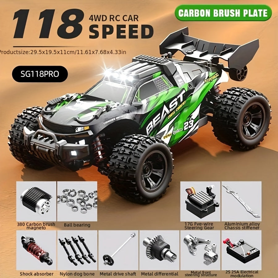 SG118 Remote Control Brushless High-speed Off-road Vehicle, 1:18 Scale Professional Climbing Car Remote Control Four-wheel Drive Toy Car