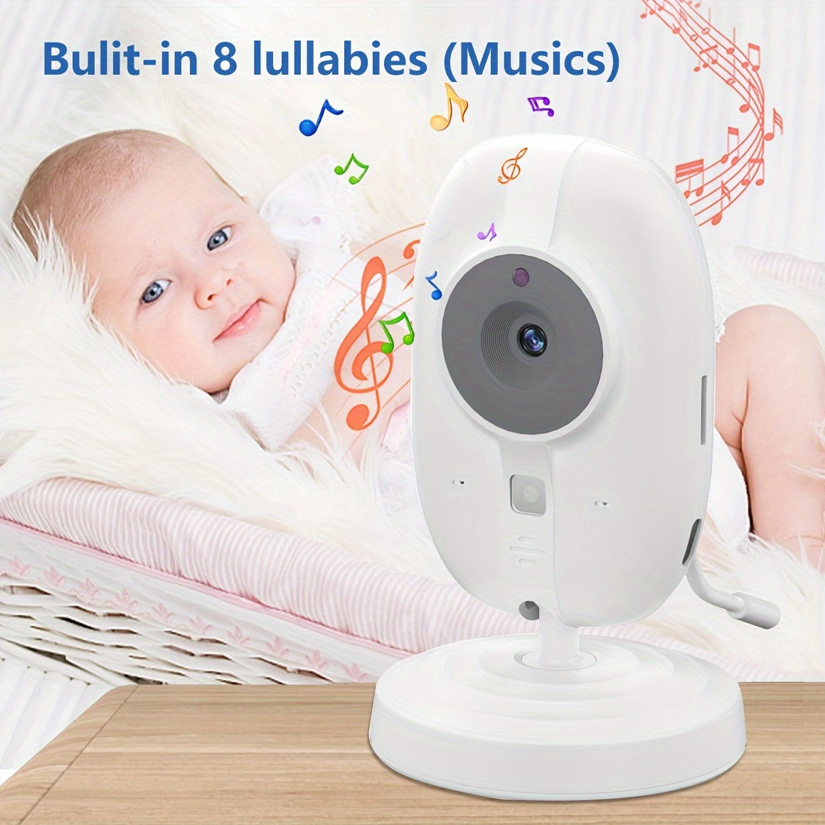 cam Baby Monitor, 3.5 Inch Color LCD Screen, 2 Way Audio, Infrared Night Vision, Digital Zoom,