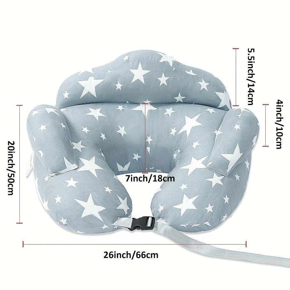 Adjustable Nursing Pillow for Breastfeeding, Feeding Pillow with Safety Fence More Support for Mom and Baby