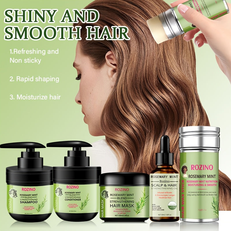 Rosemary & Mint Hydrating Hair Care Set - Deep Cleansing Shampoo and Conditioner Duo, Moisturizing for Soft,