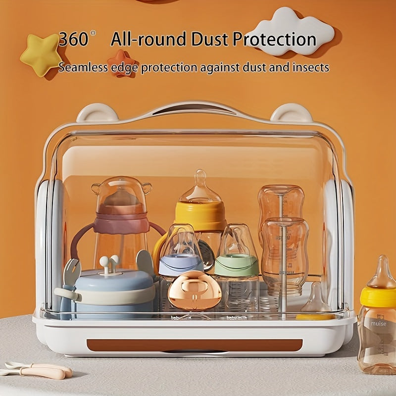 High end mommy bottle storage box with lid, dustproof water cup, drain storage rack