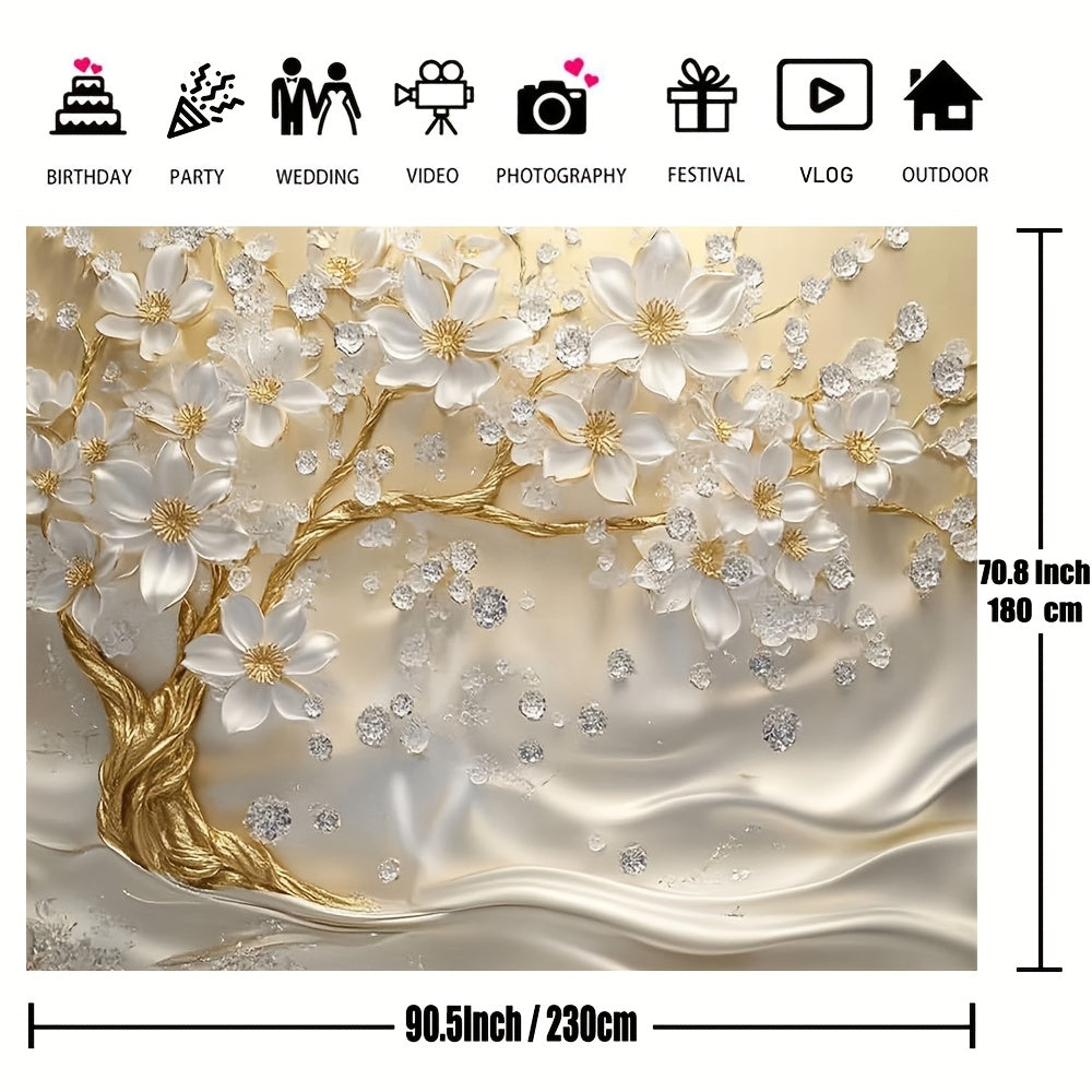 1pc Extra Large 3D White Tree of Life Wall Tapestry, Elegant Decor for Living Room, etc.