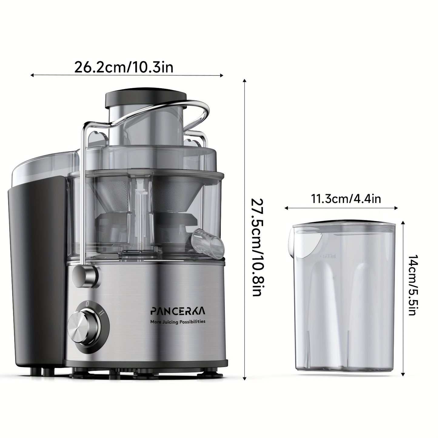 Centrifugal Juicer Machines, High Juice Yield, 2 Speeds Mode, Easy To Clean With Brush, BPA-Free