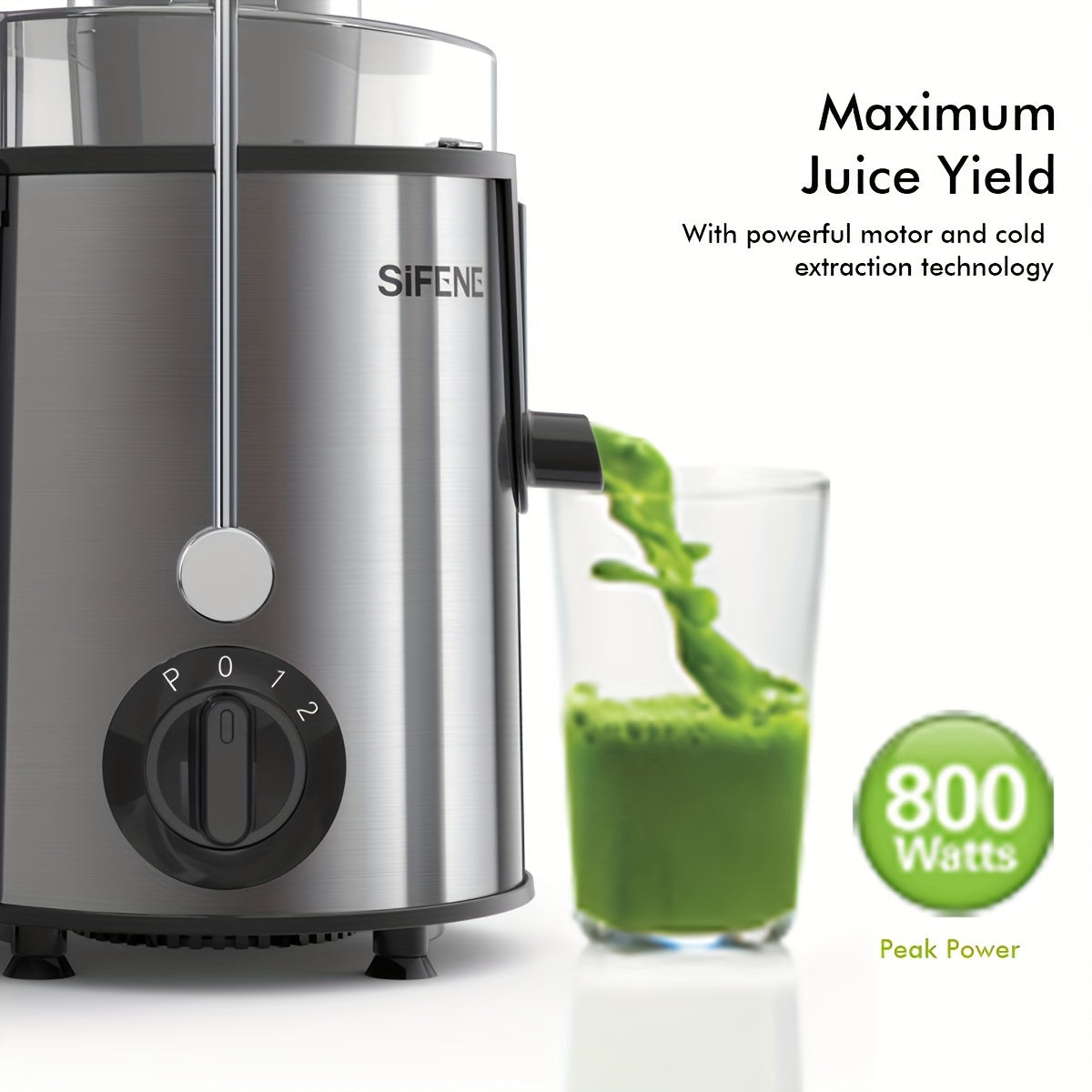 Centrifugal Juicer With 3"  Whole Fruits & Veggies, Easy To Clean, Stainless Steel Kitchen Juicer