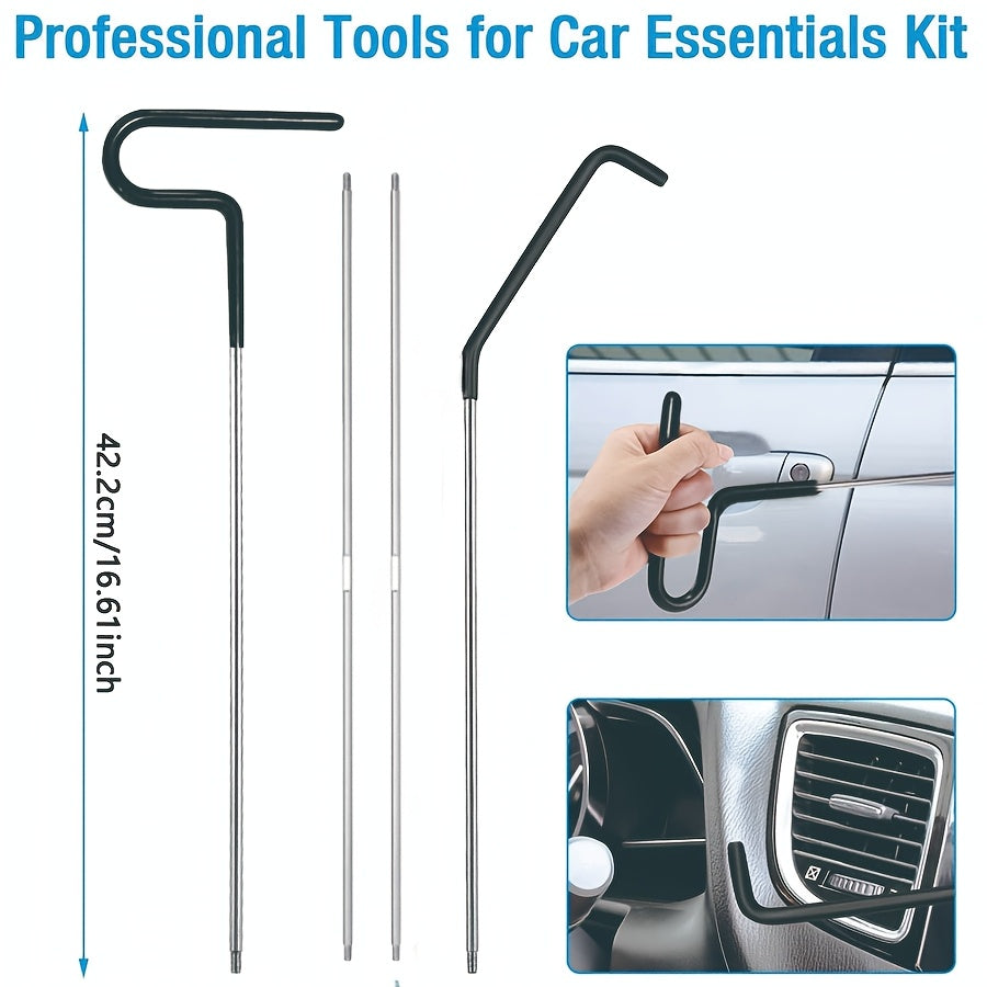 Thickened Emergency Open Unlock Tool Kit - Car Wedge Pump Door Repair Air Cushion with Long Reach Grabber