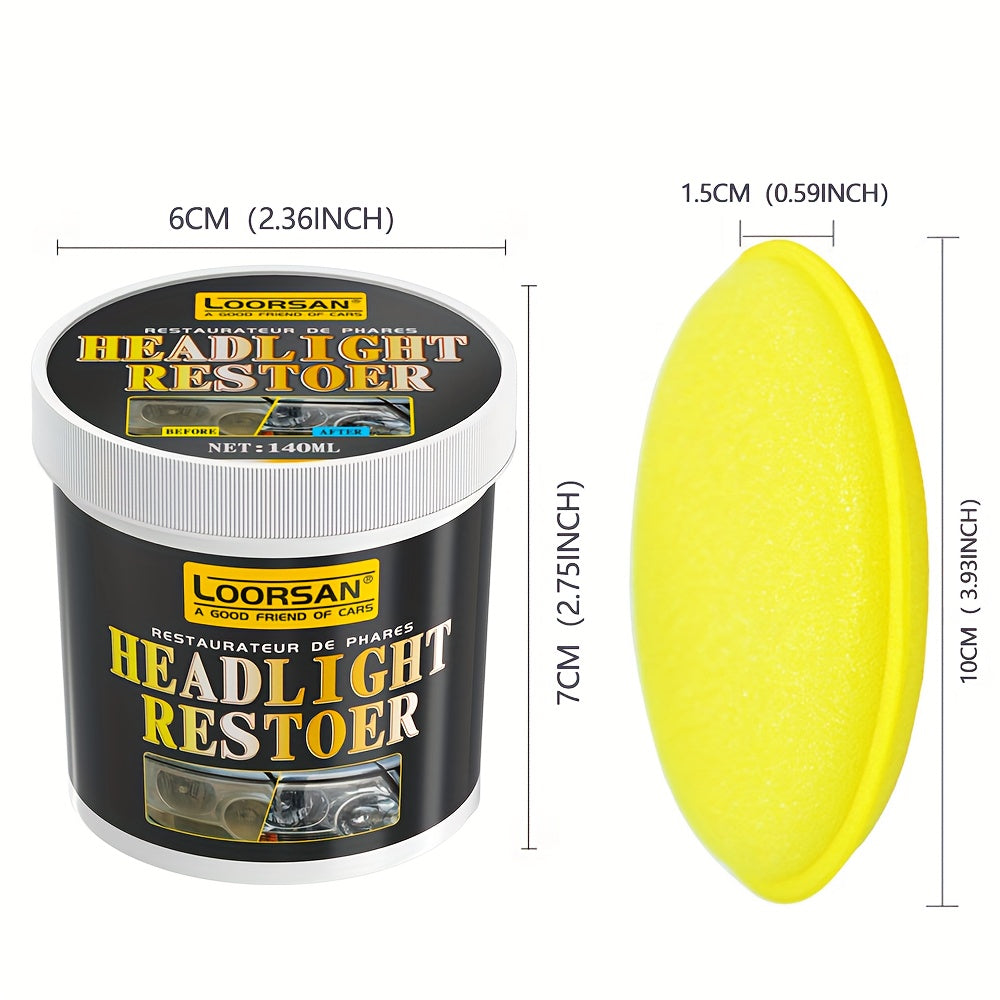 4.73oz Universal Headlight Restoration Kit - Car Headlight Polish Paste - Removes Oxidation, Restores Clarity, Easy Application,