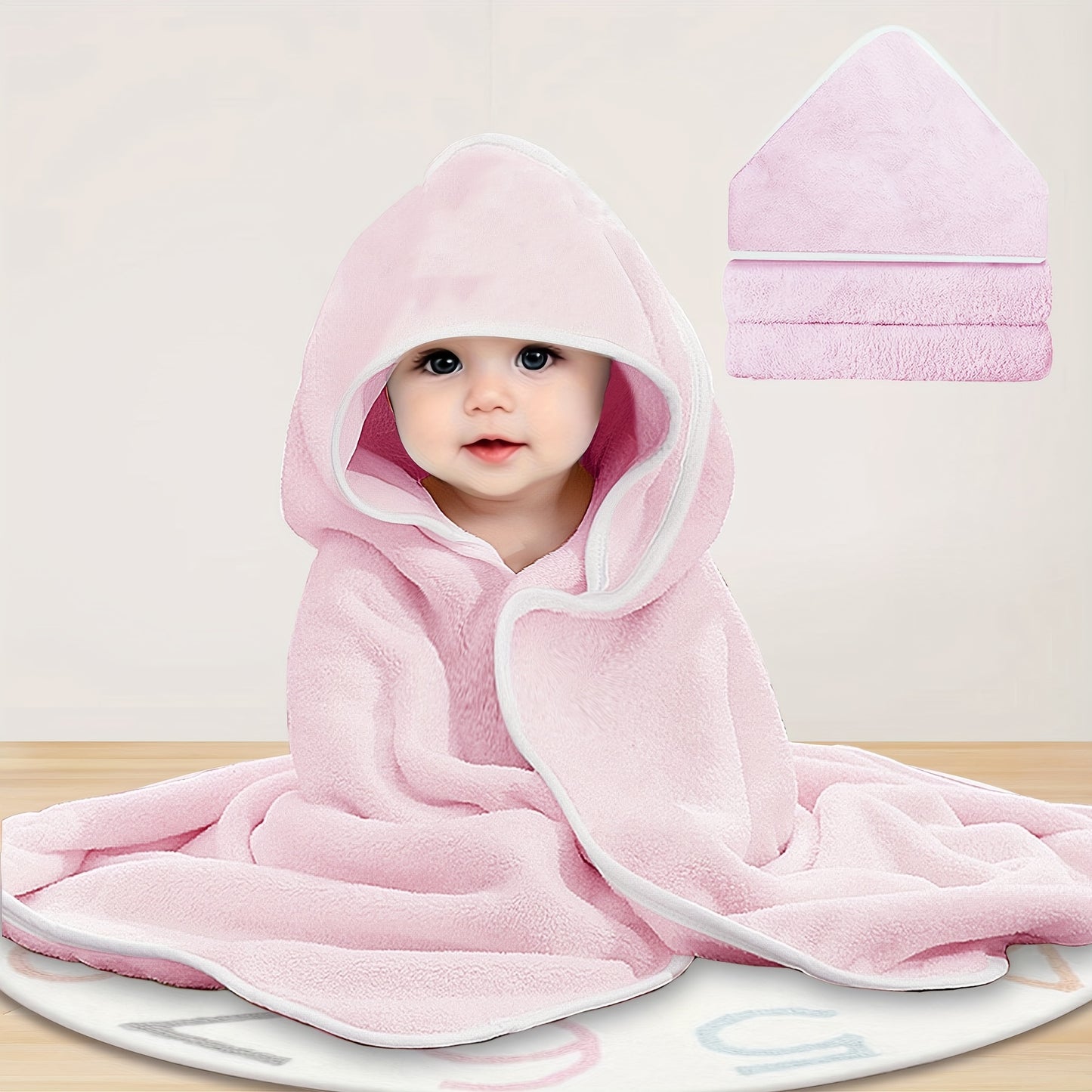 4-Pack Ultra Soft Microfiber Hooded Bath Towels, for kids