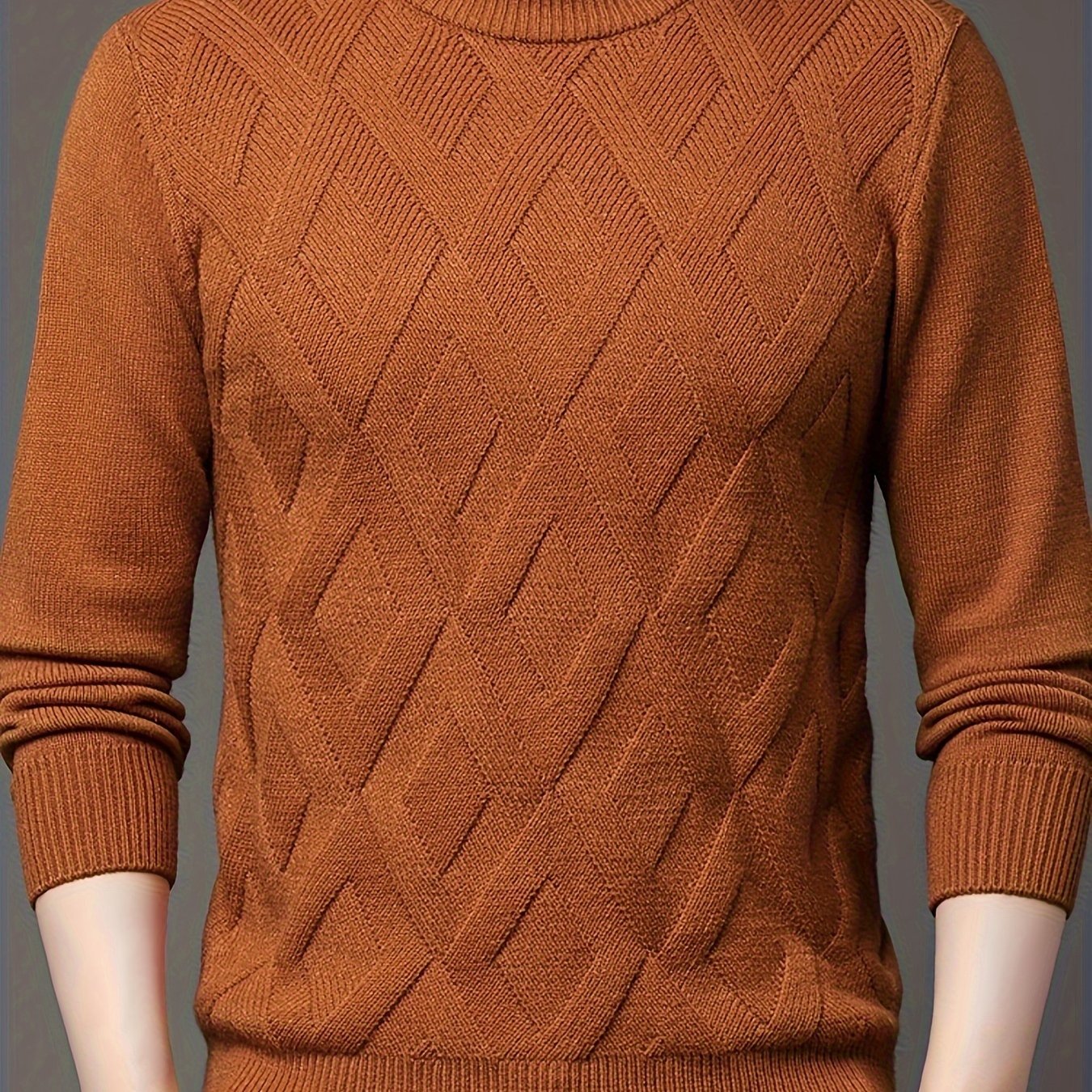 Men's Cozy Knit Turtleneck Sweater - Thick, Warm Pullover for Winter | Solid Color, Long Sleeve, Half-high, Base Layer