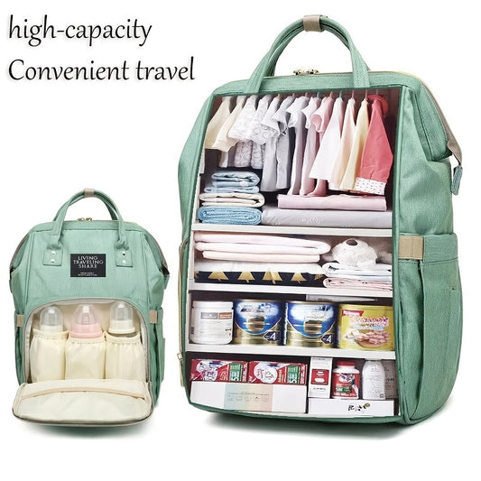 1pc Mommy Multi-Functional Backpack, Large Bag with Utility Pocket, Waterproof Oxford Cloth,