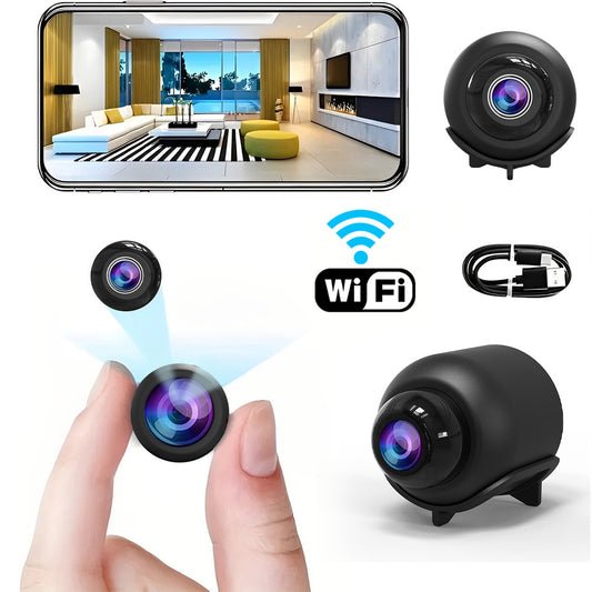 HD 1080P Mini Hidden Camera with Rechargeable Battery, Motion Detection & Remote Monitoring - Supports up to 32/64/128GB Memory Card, Portable Nanny Cam for Home Security, Pet Monitoring, Remote Access via iOS and Android APP