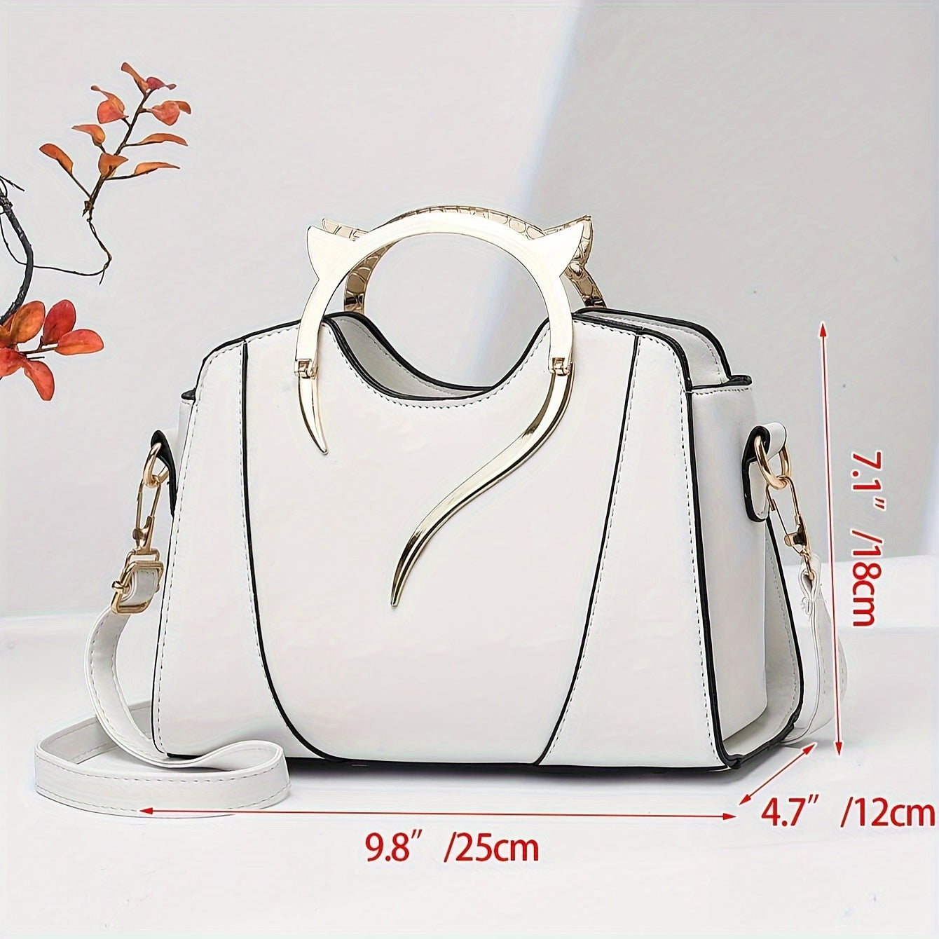 Women's Solid Bag, Fashionable Large Crossbody Purse, Suitable for Dates, Parties, Office, Students - White, Faux Leather,