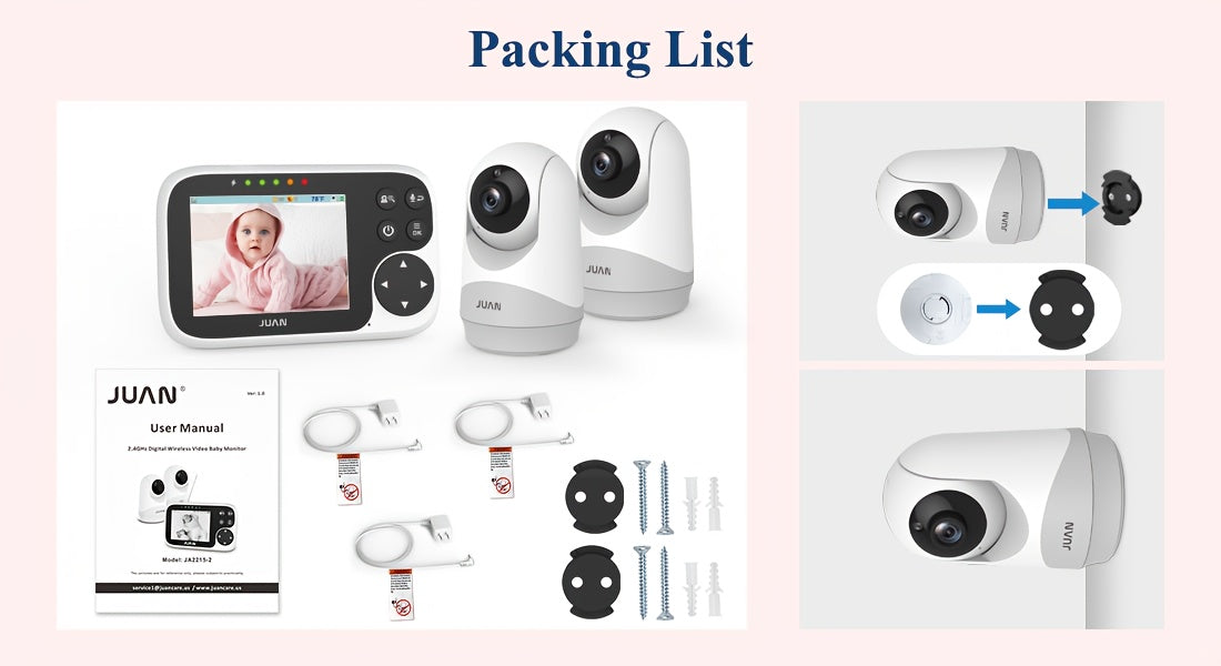 Baby Camera Monitor, Video Baby Monitor With Camera And Audio, Night Vision