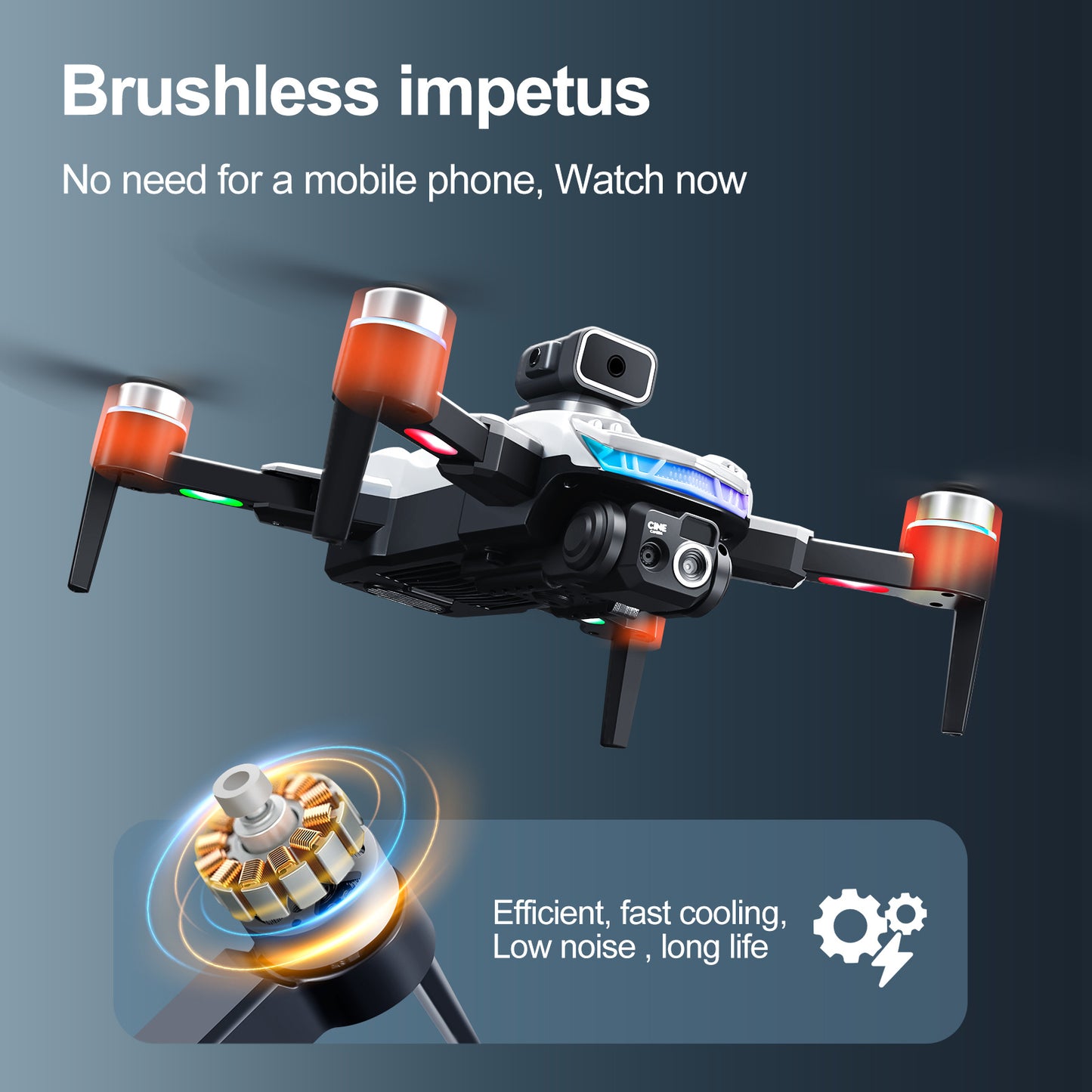 Dual Camera Drone with Remote Control, 480p Video, Obstacle Avoidance, 1-Axis Gimbal, USB Charging, 2000mAh Battery, 5905.51inch Max Control Range, 4724.41inch Max Altitude, 3m/s Max Speed, for Outdoor Quadcopter for Beginner