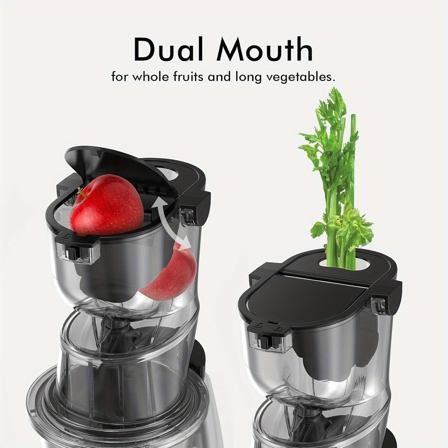 1pc  Juicer, Stainless Steel & Food Grade PP, 110-130V US Plug, No Battery - Gray