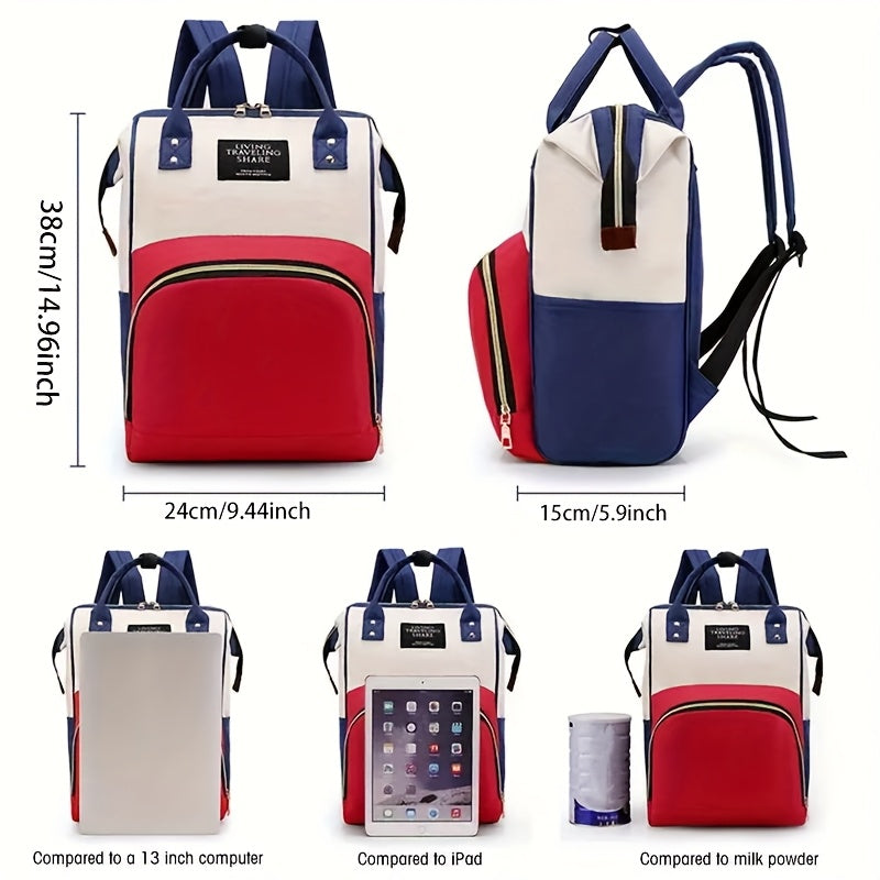 1pc Mommy Multi-Functional Backpack, Large Bag with Utility Pocket, Waterproof Oxford Cloth,