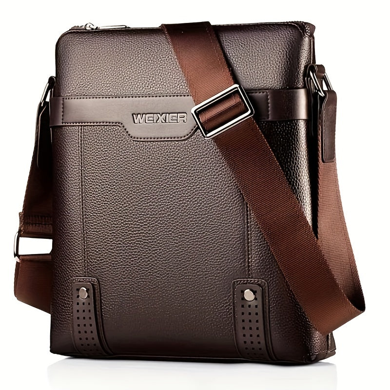 Men'S Fashion Shoulder Bag Casual Style with Adjustable Strap, Faux Leather Material for Daily Commuting