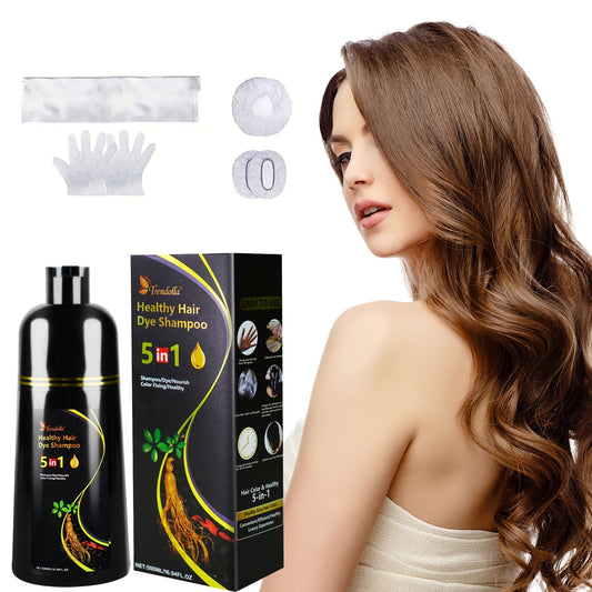 500ML/16.97fl.oz, 5 In 1 Hair Color, Hair Color For Men And Women, Hair Color Shampoo For All Hair Types,