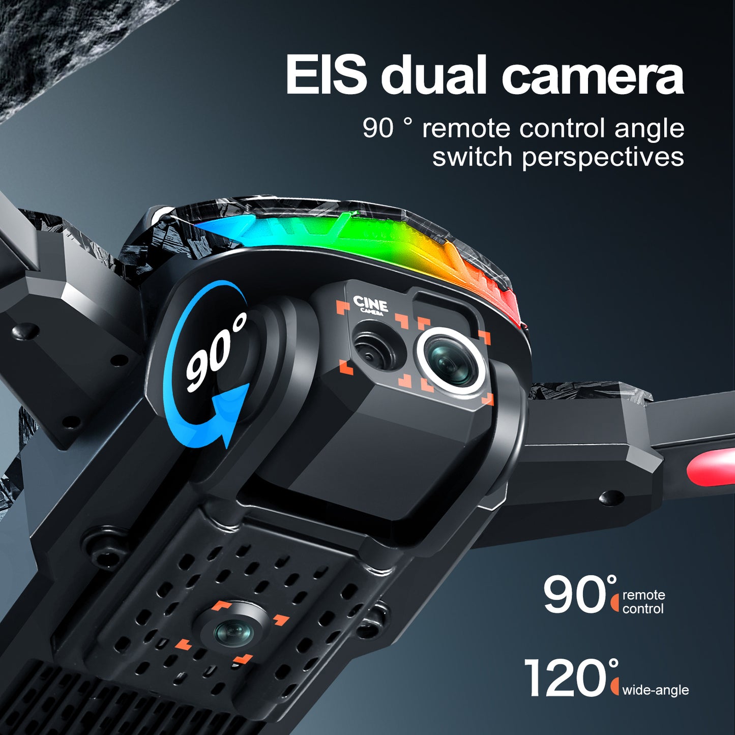 Dual Camera Drone with Remote Control, 480p Video, Obstacle Avoidance, 1-Axis Gimbal, USB Charging, 2000mAh Battery, 5905.51inch Max Control Range, 4724.41inch Max Altitude, 3m/s Max Speed, for Outdoor Quadcopter for Beginner