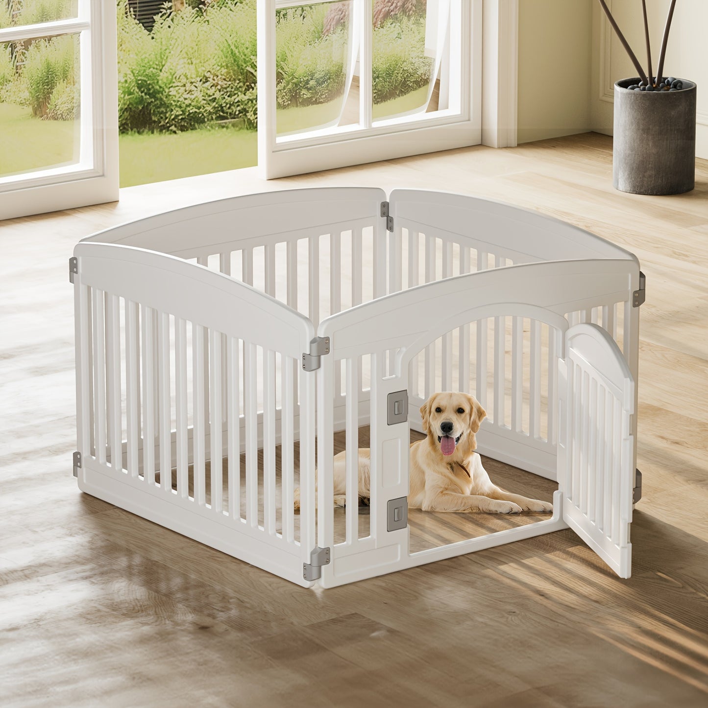 4 Panel/6 Panel Plastic Puppy Playpen Suitable For Small To Medium Pets, Portable Indoor Outdoor Puppy Pen,