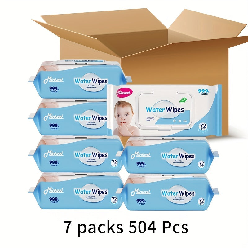 504 pcs Baby Wet Wipes Pure Water Unscented & Hypoallergenic For Plant Fibers Cleaning Wet Wipes