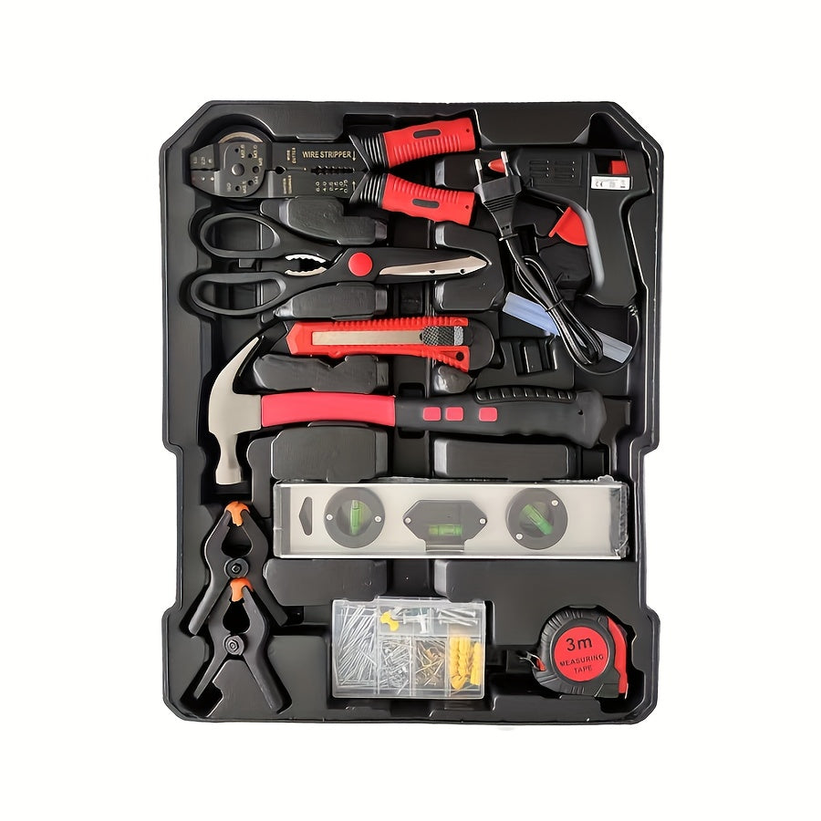 899/53 sets of tools, handheld tools portable 4-layer toolbox, easy to push and pull with rollers, automotive maintenance tools multi-functional toolbox, professional, high-end