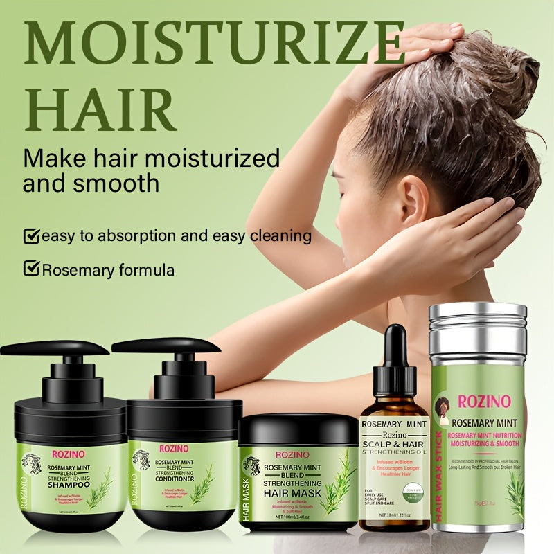 Rosemary & Mint Hydrating Hair Care Set - Deep Cleansing Shampoo and Conditioner Duo, Moisturizing for Soft,