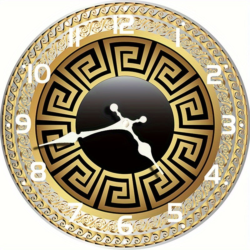 1pc, Elegant Round Wooden Wall Clock,