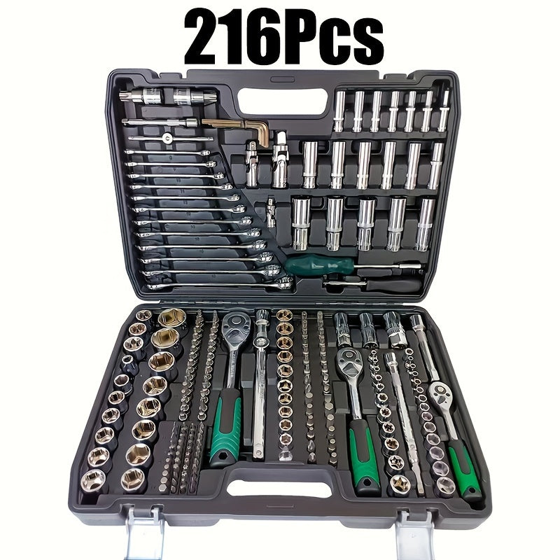 216/46pcs High-Quality Multi-Functional Heat- Auto Mechanic Tool Set - Premium Torque Wrench Set