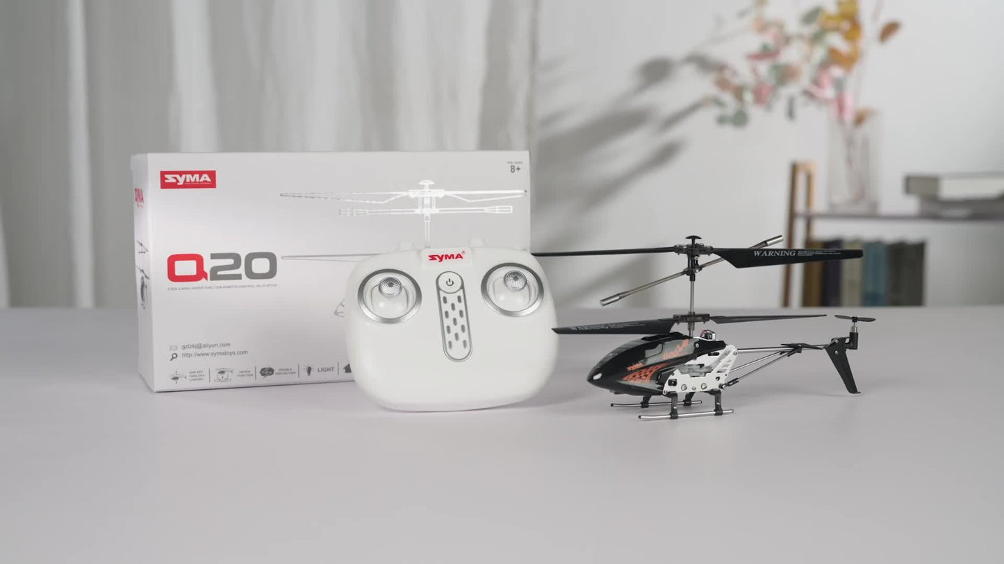 SYMA Remote Controlled Helicopter Q20 RC Aircraft with Altitude Hold, One Key take Off/Landing, 3.5 Channel, Gyro Stabilizer, High &Low Speed, LED Light Indoor to Fly UFO Gift for Kid Beginner