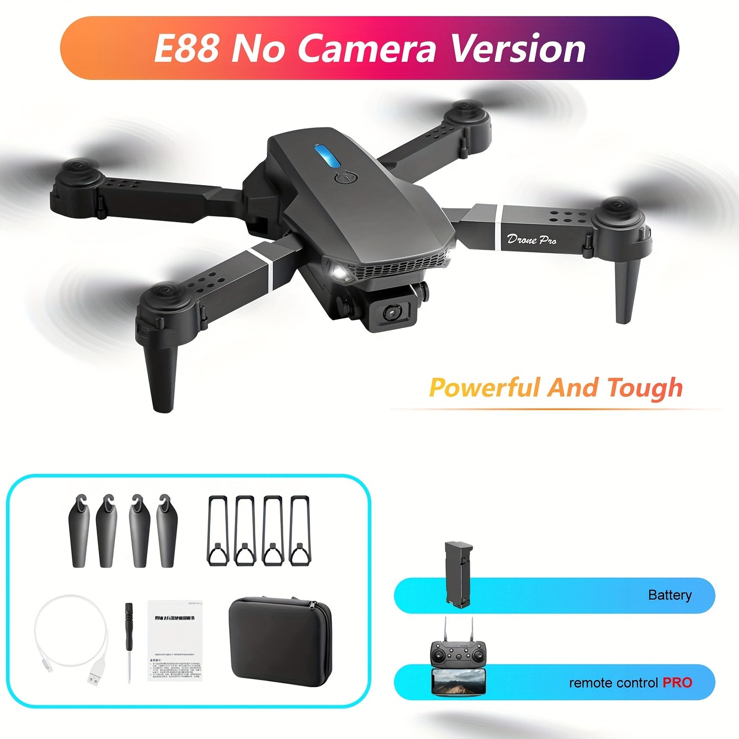 E88 Pro Dual Camera Drone - Easy One-Click Takeoff & Landing, Remote Control Quadcopter for Beginners and Enthusiasts, Ideal Gift