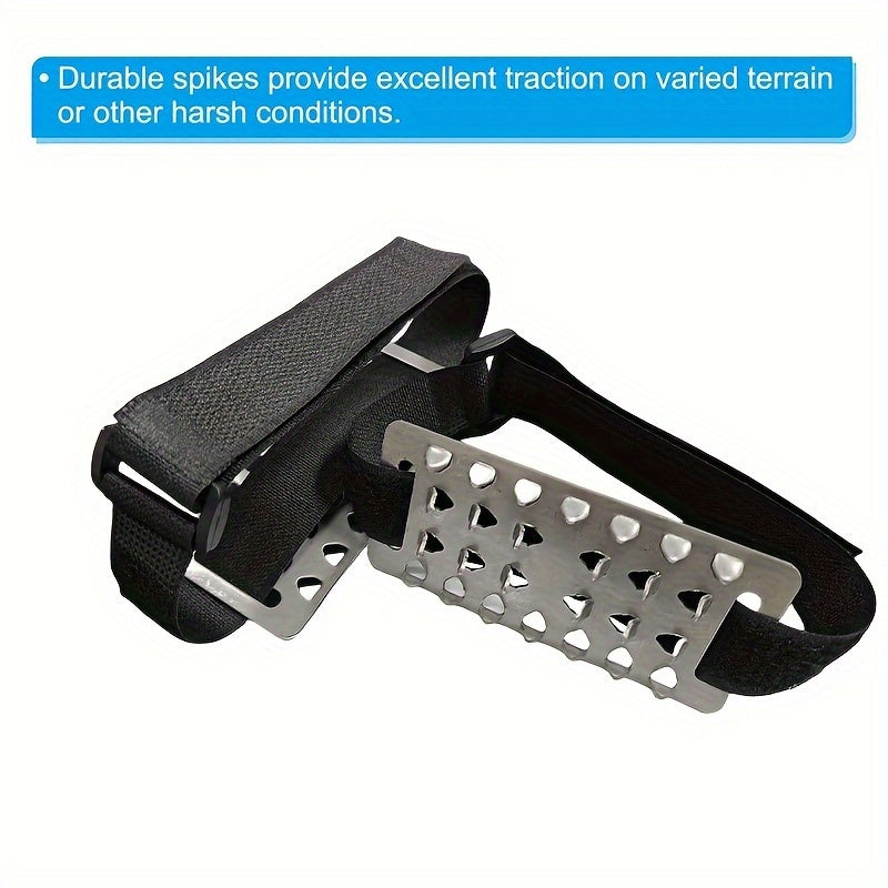 Multipack Manganese Steel Crampons for Hiking Boots, 26 Teeth Ice Traction Cleats, Slip-Resistant Snow Spikes, Grey, for Outdoor Winter Climbing