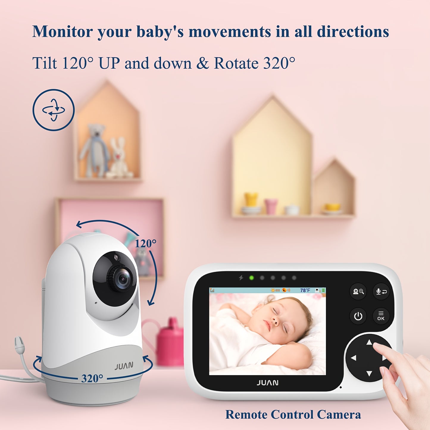 Baby Camera Monitor, Video Baby Monitor With Camera And Audio, Night Vision