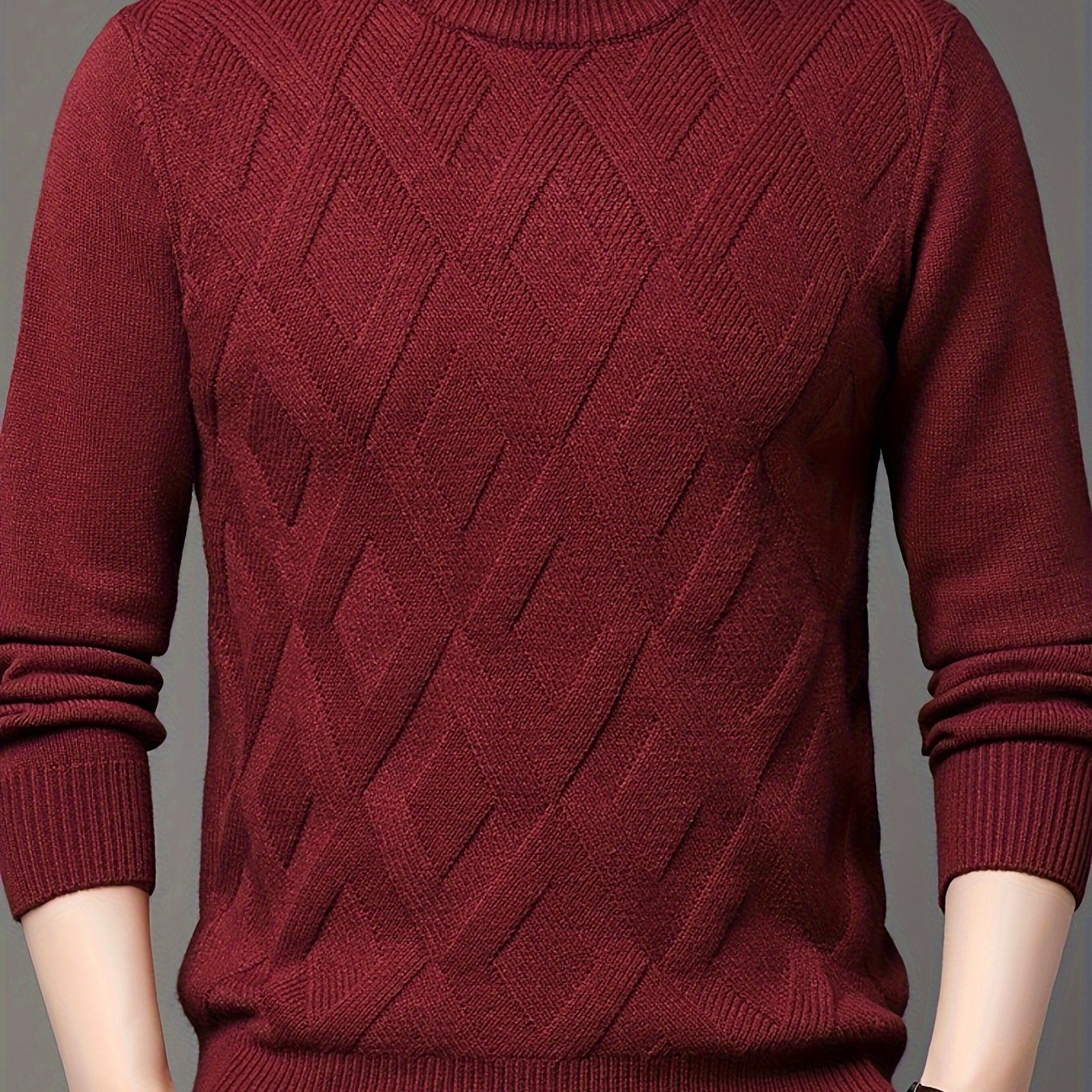 Men's Cozy Knit Turtleneck Sweater - Thick, Warm Pullover for Winter | Solid Color, Long Sleeve, Half-high, Base Layer