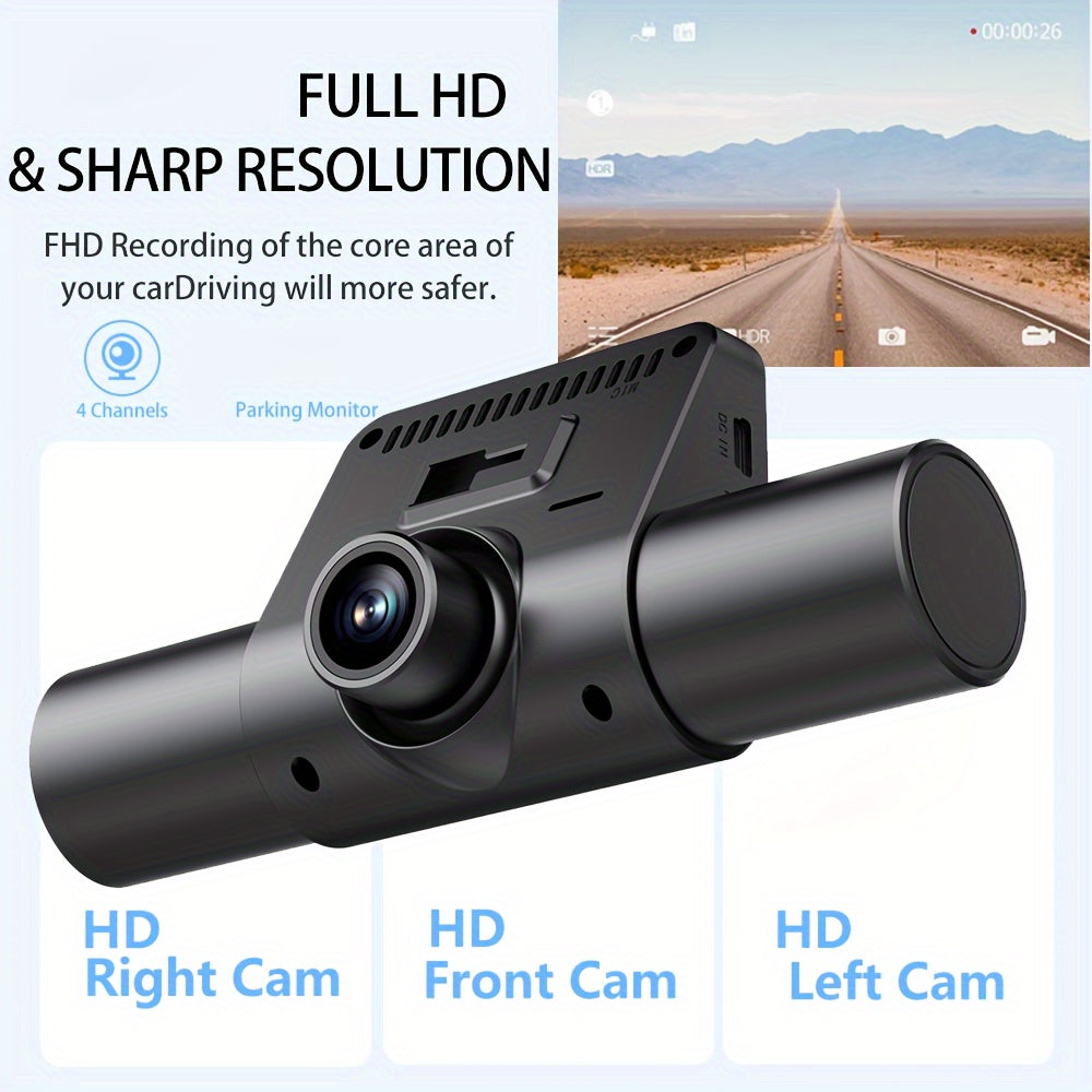 32G 4 Lens New Four Recording HD Driving Recorder 2.0 Inch Car Night Vision Car Front And Rear Left And Right Simultaneously Recording