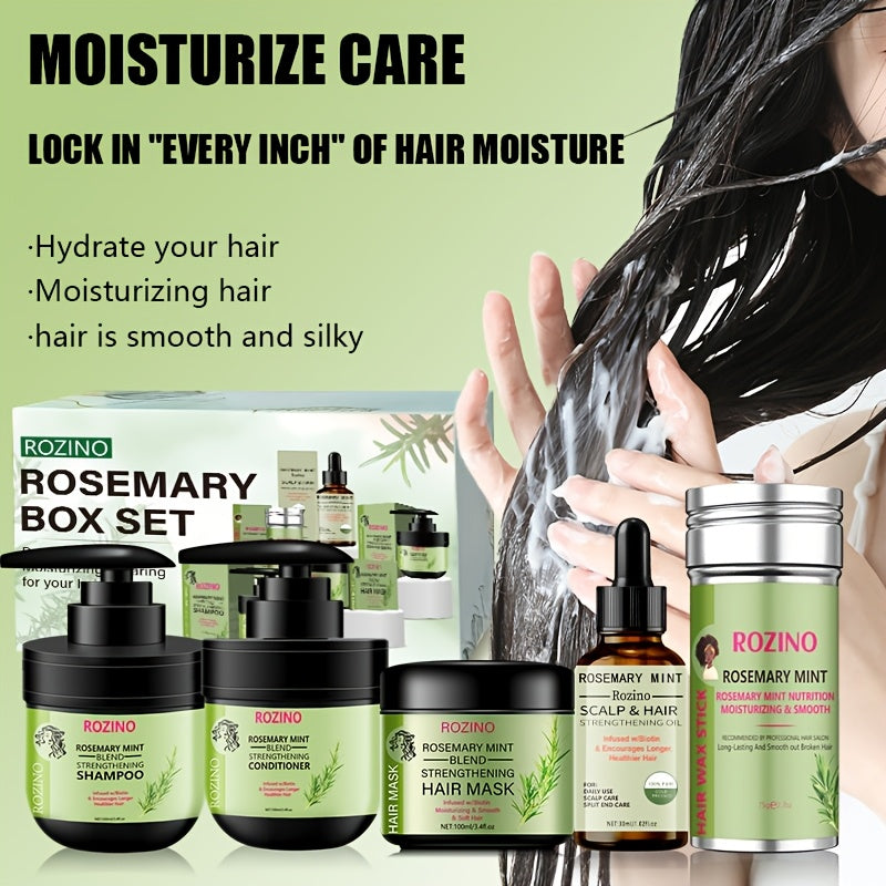 Rosemary & Mint Hydrating Hair Care Set - Deep Cleansing Shampoo and Conditioner Duo, Moisturizing for Soft,