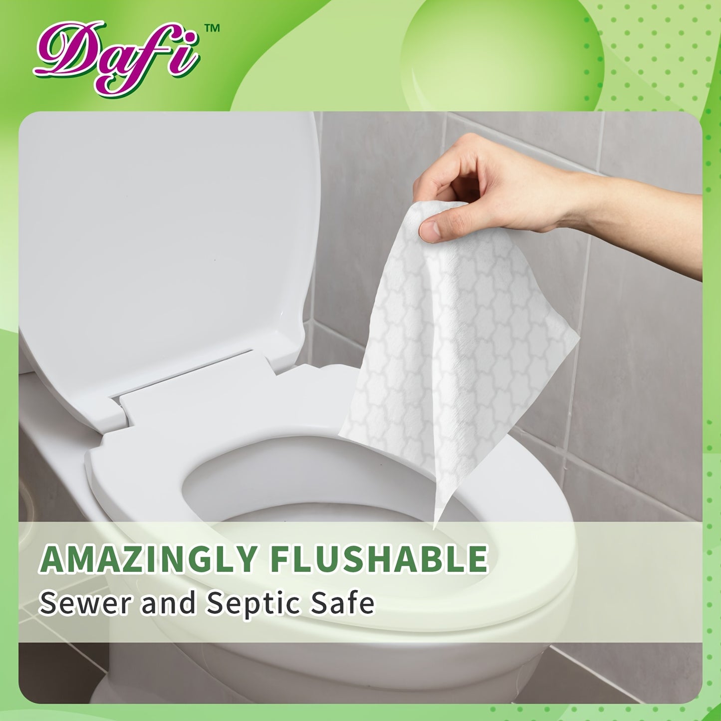 Flushable Alcohol & 100% Plant Based Fibers, Septic And Sewer Safe Pack Of 9