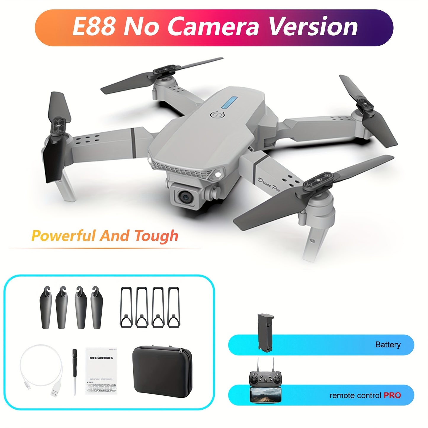 E88 Pro Dual Camera Drone - Easy One-Click Takeoff & Landing, Remote Control Quadcopter for Beginners and Enthusiasts, Ideal Gift