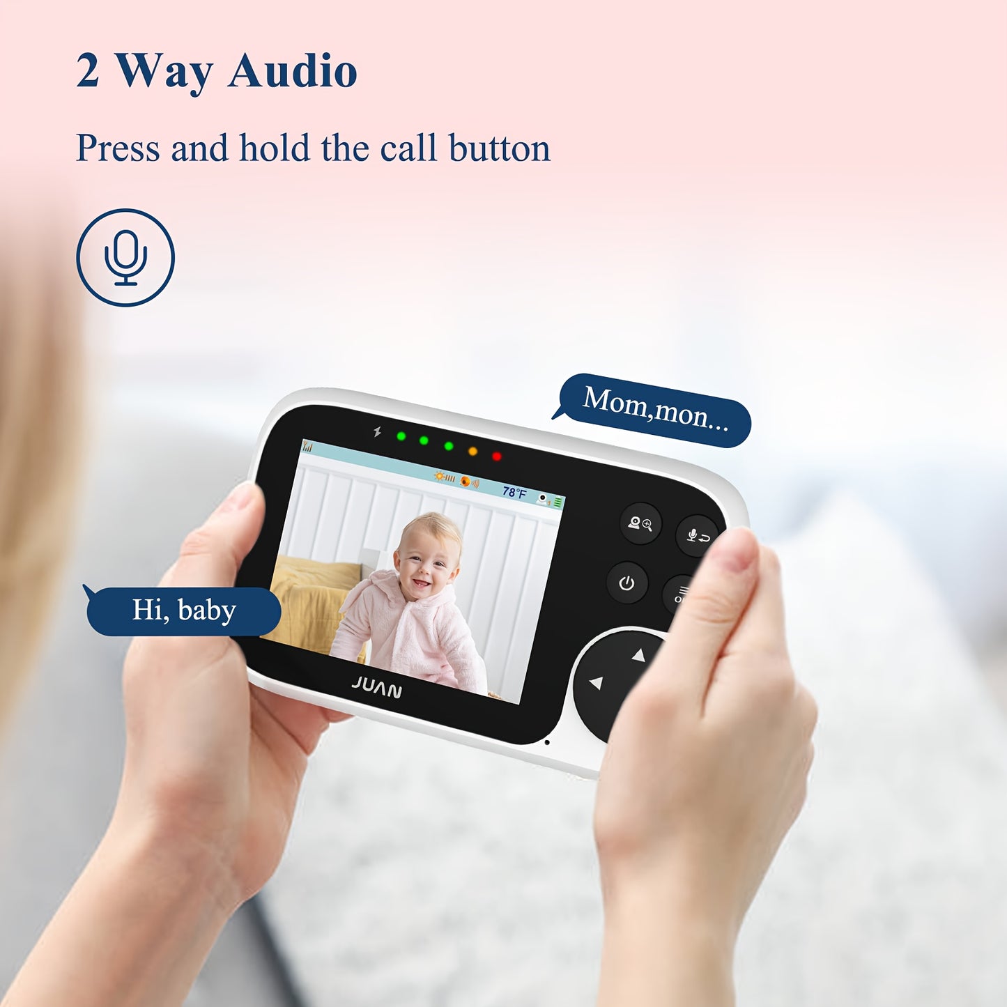 Baby Camera Monitor, Video Baby Monitor With Camera And Audio, Night Vision