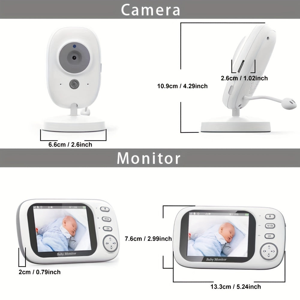 cam Baby Monitor, 3.5 Inch Color LCD Screen, 2 Way Audio, Infrared Night Vision, Digital Zoom,