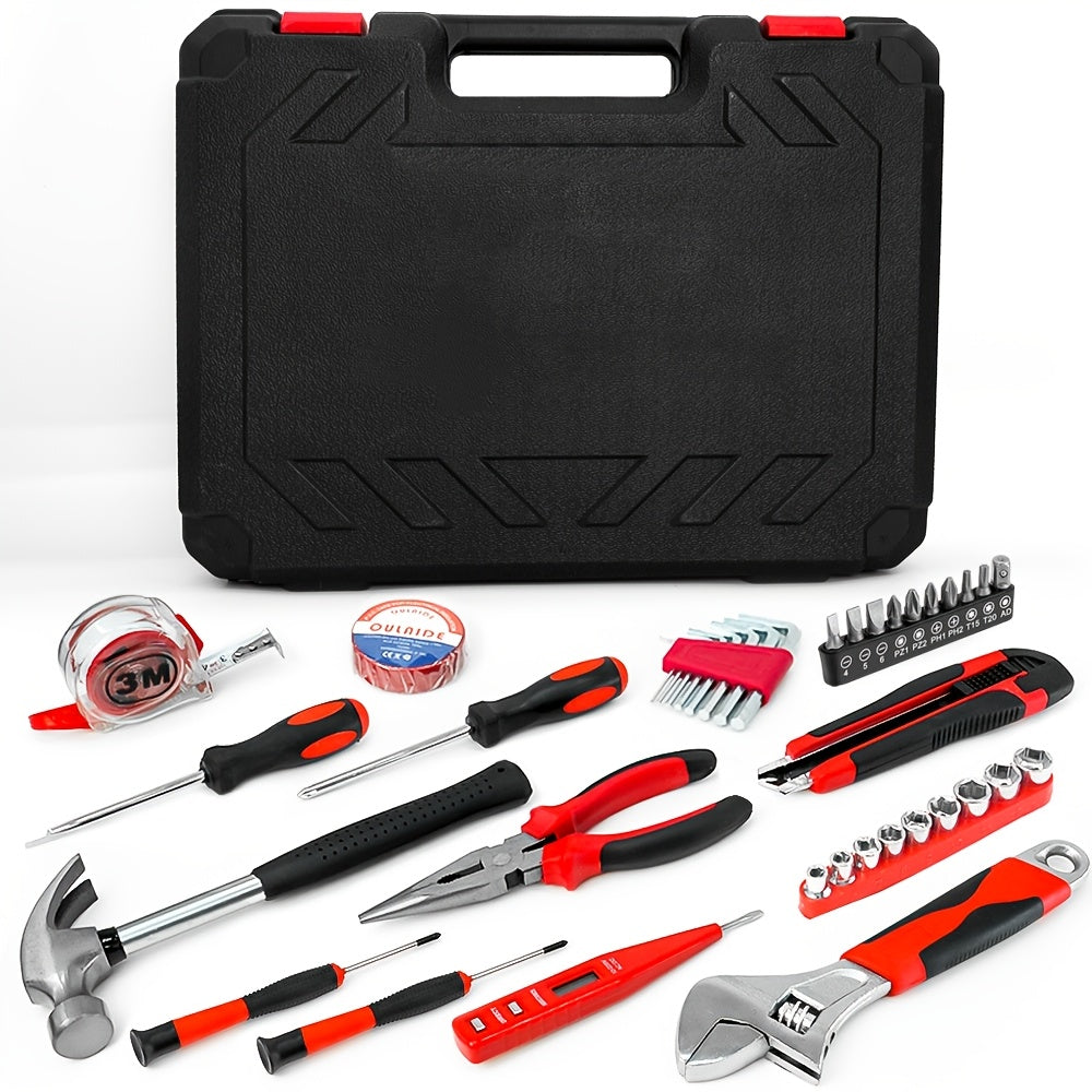 80pcs Ultimate Tool Kit for Home & Car Repair - Includes Pliers, Hammer, Utility Knife & More - Durable, Corrosion-Resistant with Secure Storage Case - Ideal DIY & Maintenance Gift Set