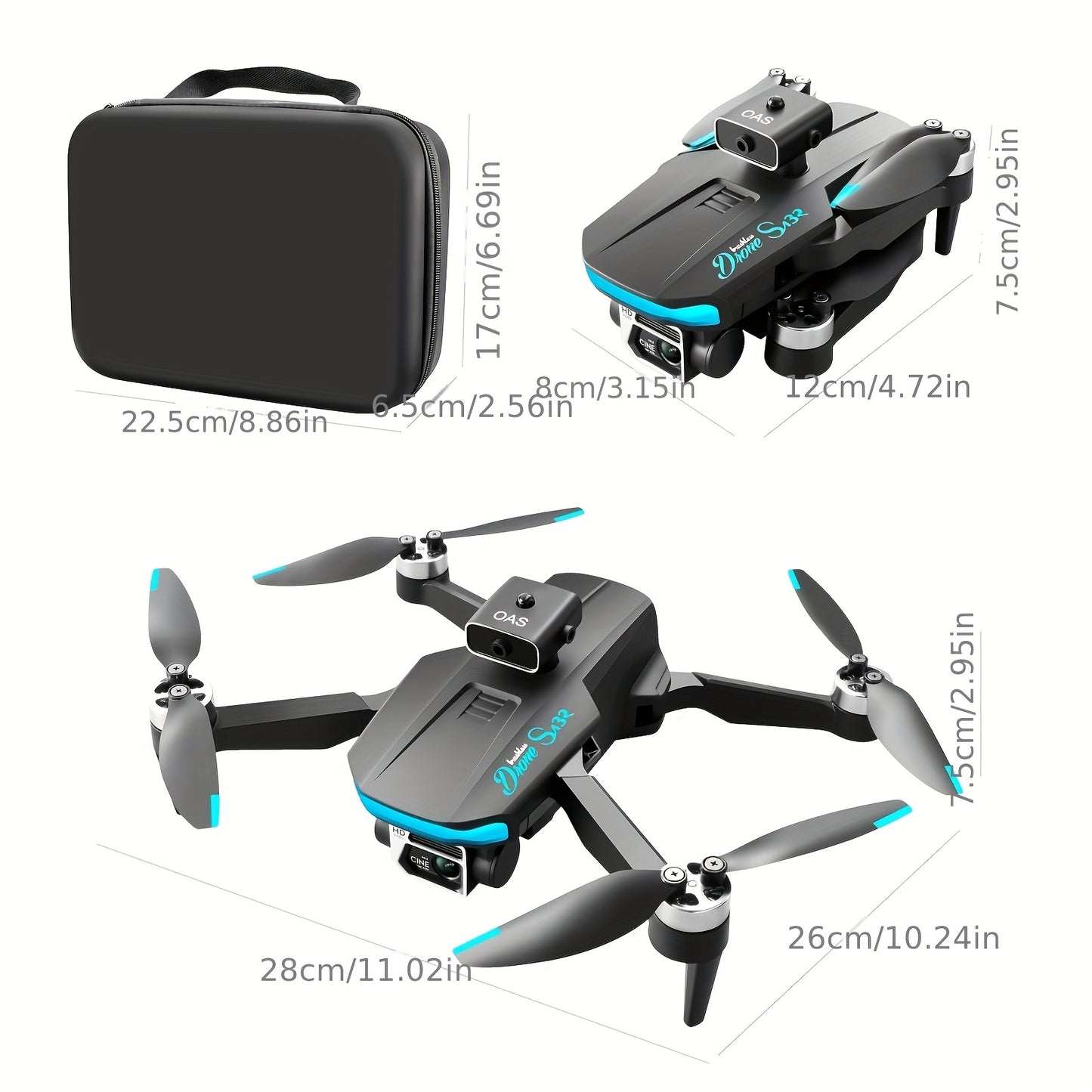 New S132 Quadcopter Drone: Built-in GPS, One Click Return, Dual Cameras, Brushless Motor, Intelligent Obstacle Avoidance. Perfect Toys And Gifts For Adults And Teenagers