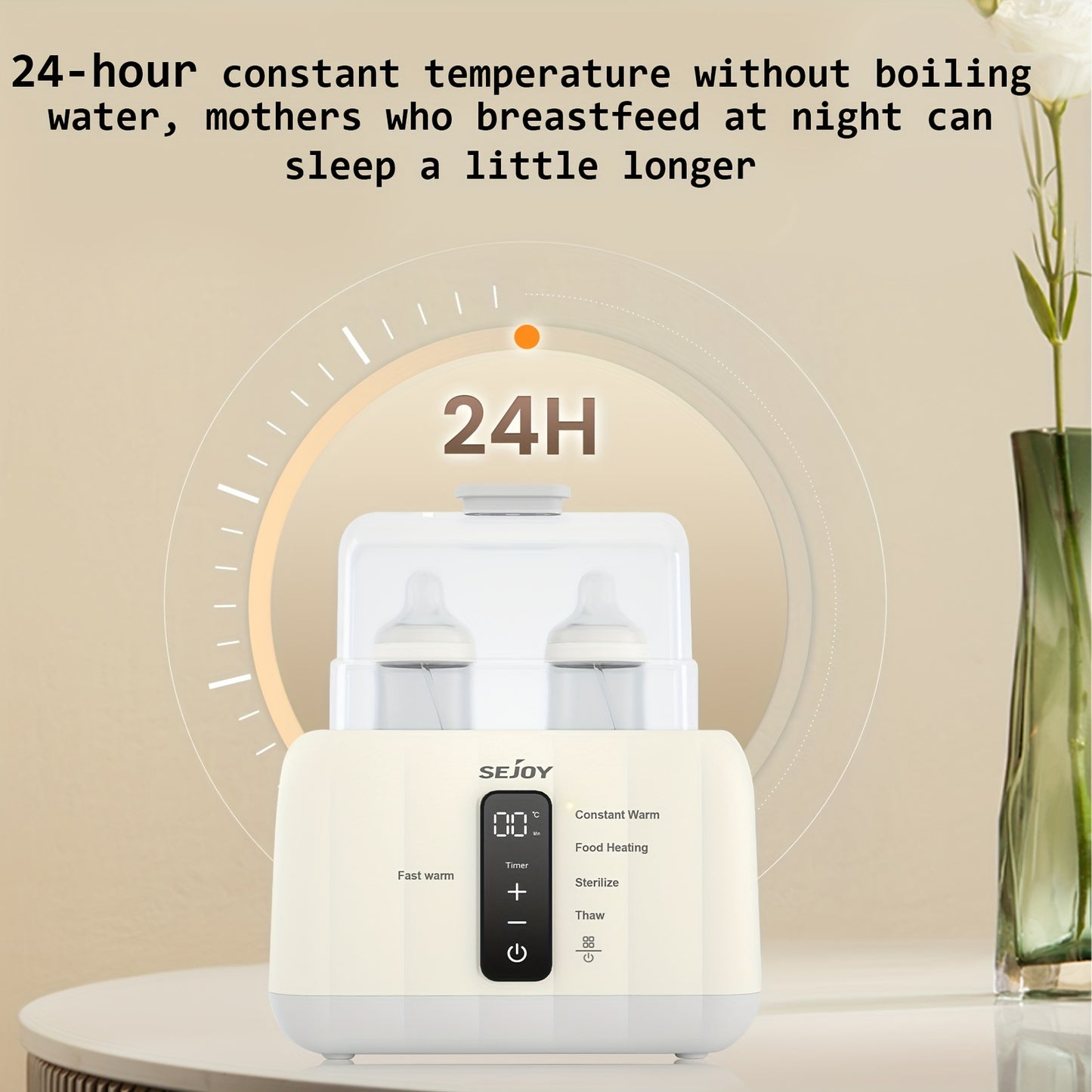 Multifunctional Milk Warmer,Steam Sterilizer, 24h Temperature Control, Can Heat And, Suitable For A Variety Of Bottle
