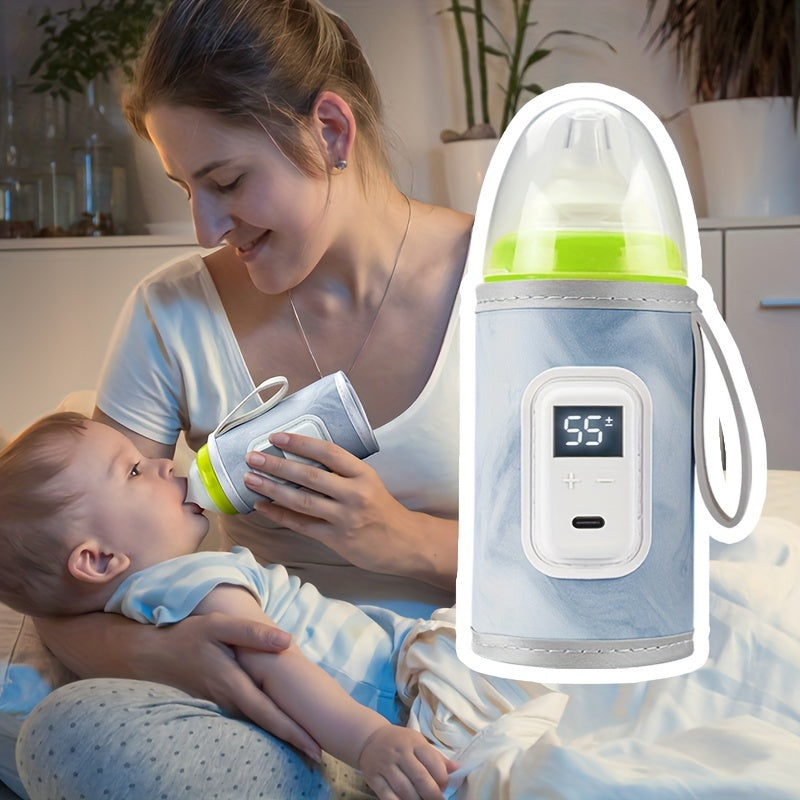 Intelligent Bottle Warmer Sleeve with 21 Temperature Settings and Smart Display, Universal most baby bottle.