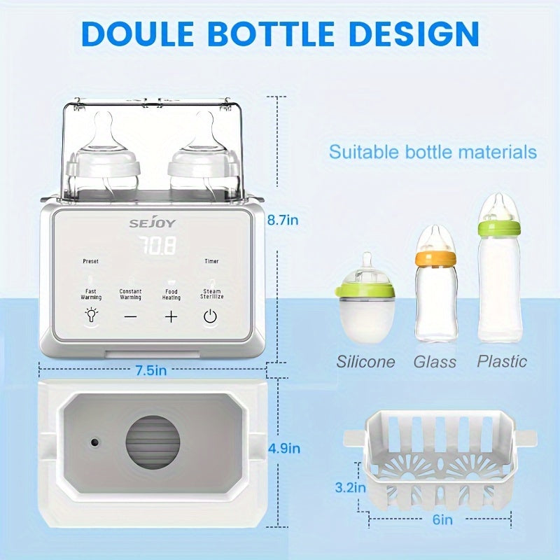 8-in-1 Portable Electric Bottle Warmer With Timer, Multi-function Heating Container,