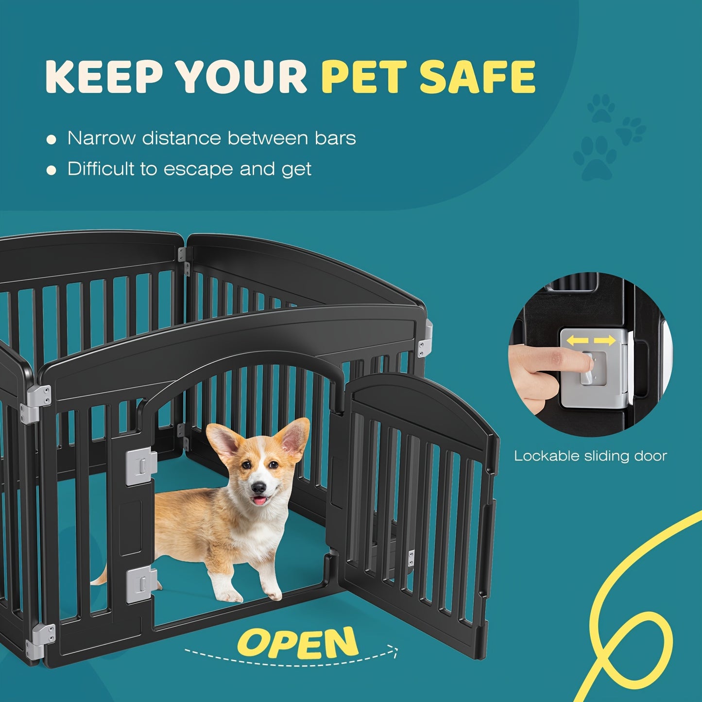 4 Panel/6 Panel Plastic Puppy Playpen Suitable For Small To Medium Pets, Portable Indoor Outdoor Puppy Pen,