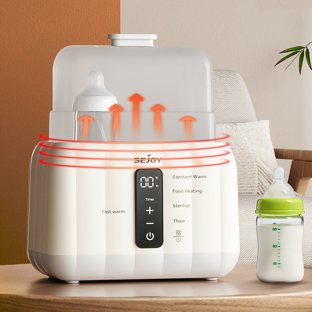 Multifunctional Milk Warmer,Steam Sterilizer, 24h Temperature Control, Can Heat And, Suitable For A Variety Of Bottle