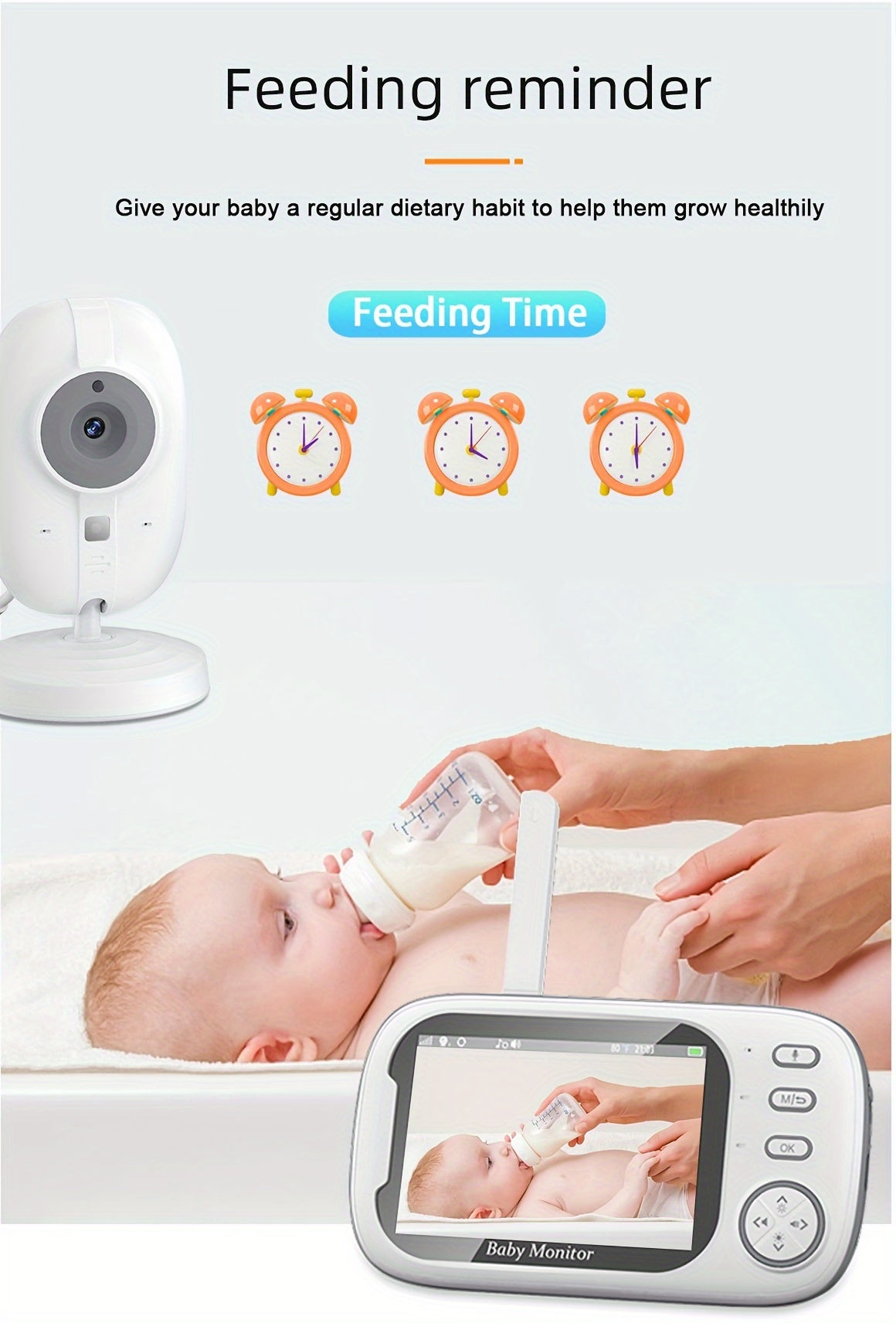 cam Baby Monitor, 3.5 Inch Color LCD Screen, 2 Way Audio, Infrared Night Vision, Digital Zoom,